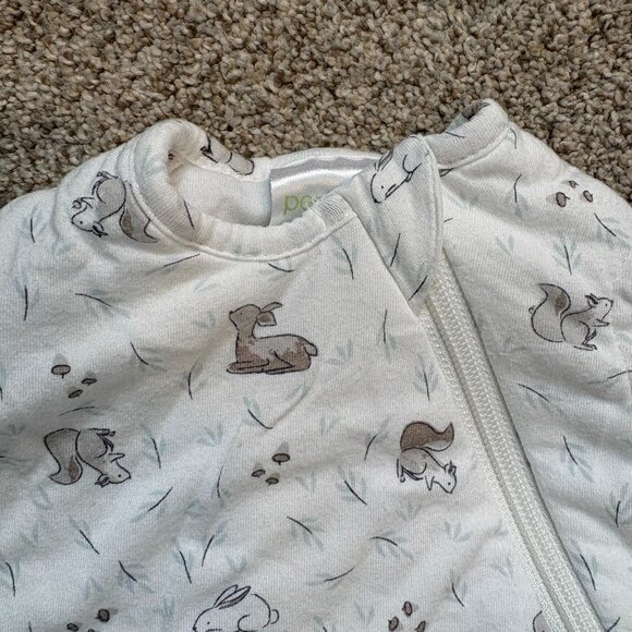 Perlim Pinpin Baby Swaddle Sack Bamboo 0-3m Forest Animals Print arms in or out - Picture 5 of 9